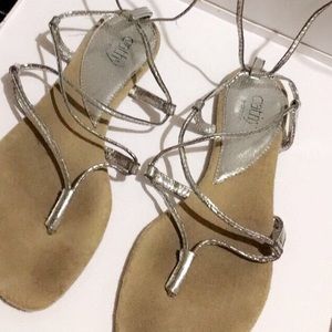 Silver Cathy Jean lace up sandals